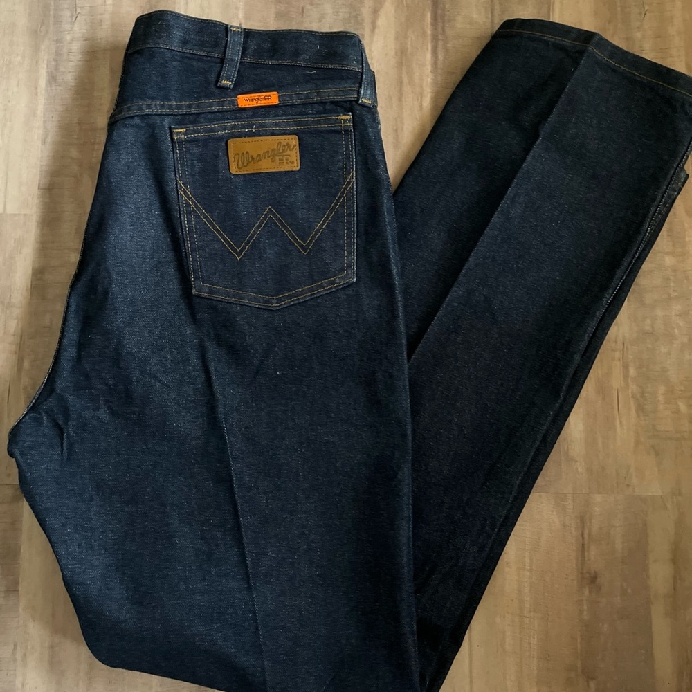 Wrangler Men's Flame Resistant Relaxed Jeans - Dark Blue